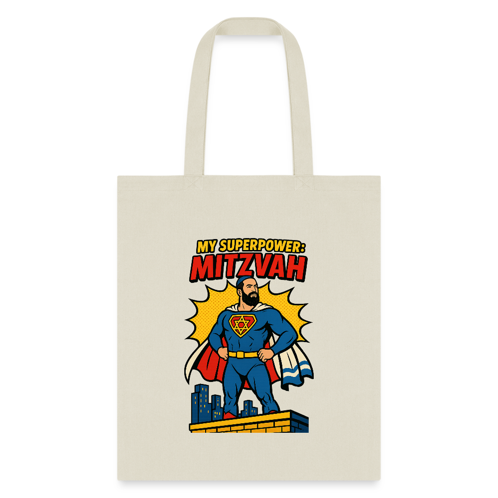 My Superpower: Mitzvah Tote Bag - natural