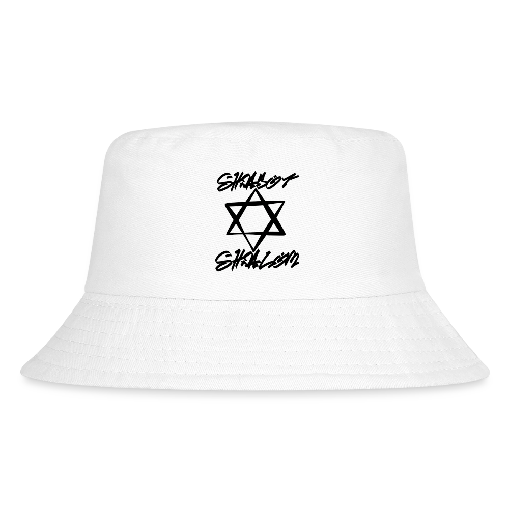 Shabbat Shalom Graffiti Star Kid's Bucket Hat - white