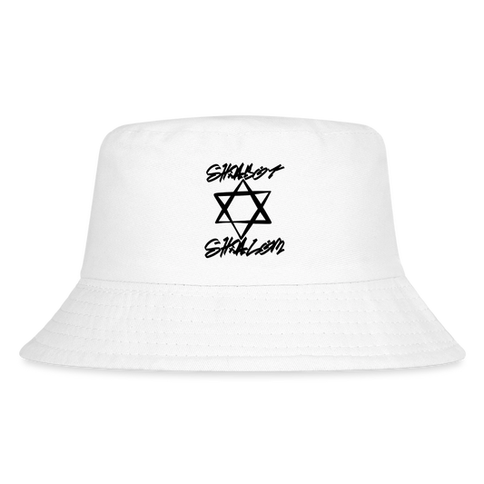 Shabbat Shalom Graffiti Star Kid's Bucket Hat - white