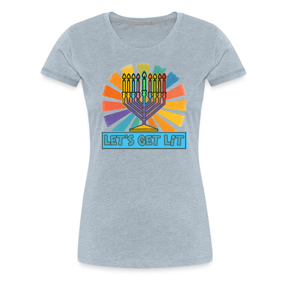 Radiant Retro Let's Get Lit Women’s Premium T-Shirt - heather ice blue