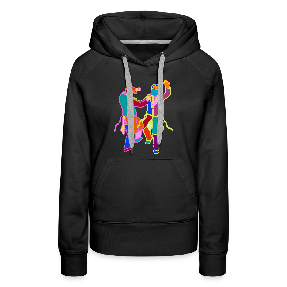 Colorful Dancing Rabbis Women’s Premium Hoodie - black