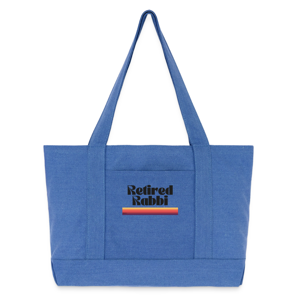Retired Rabbi Cotton Pigment Dyed Tote Bag - periwinkle blue
