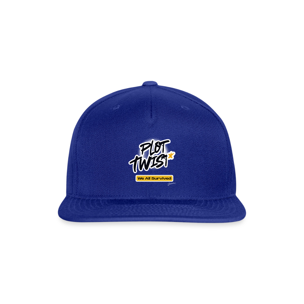 Plot Twist Snapback Baseball Cap - royal blue