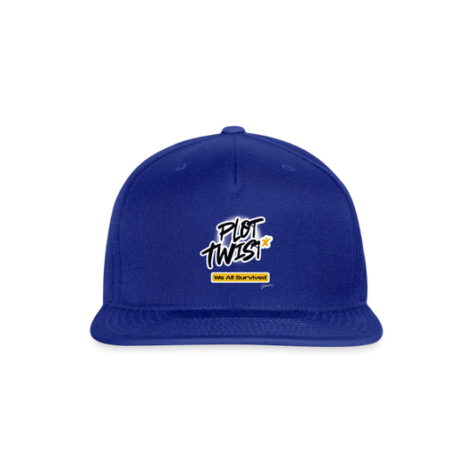 Plot Twist Snapback Baseball Cap - royal blue
