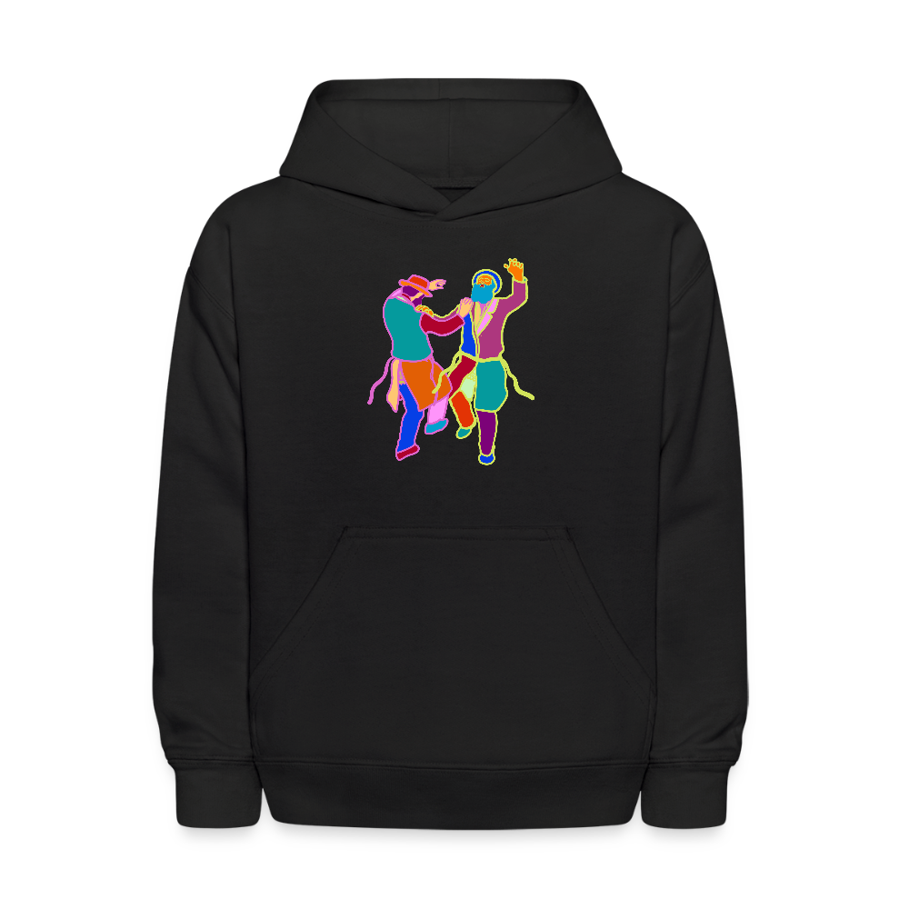 Colorful Dancing Rabbis Kids' Hoodie - black