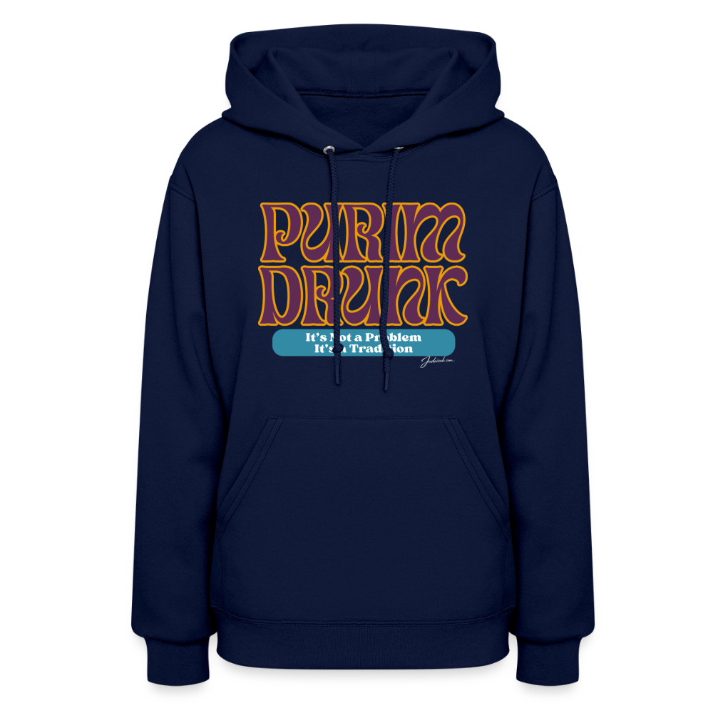 Purim Drunk Women's Hoodie - navy