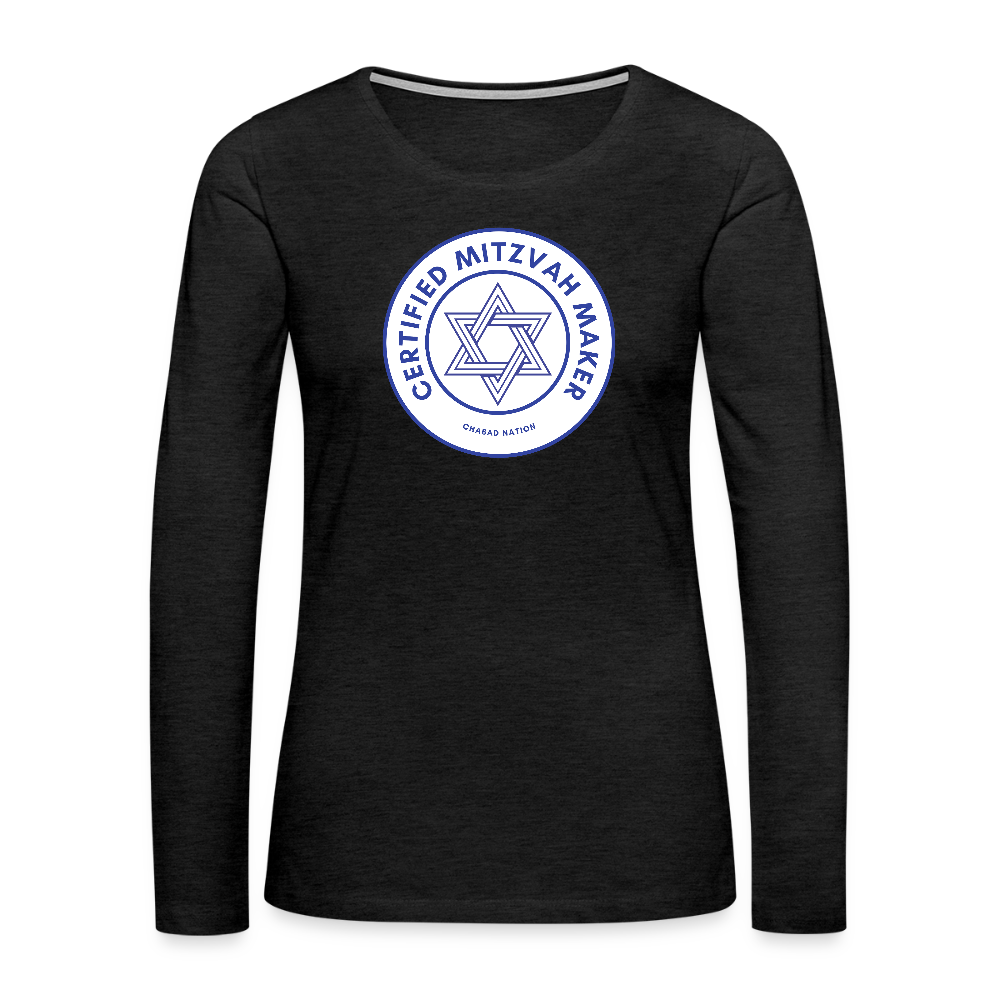 Certified Mitzvah Maker Women's Premium Long Sleeve T-Shirt - charcoal grey