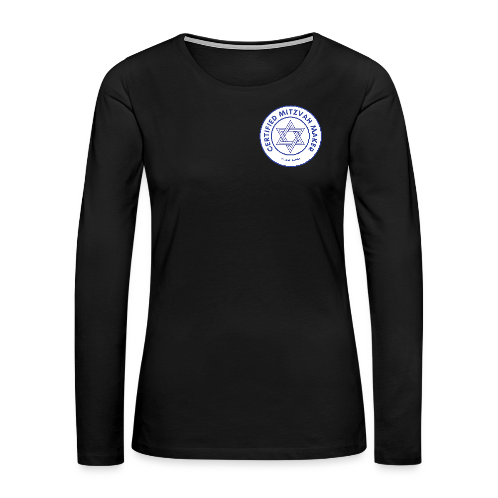 Certified Mitzvah Maker Badge Women's Premium Long Sleeve T-Shirt - black