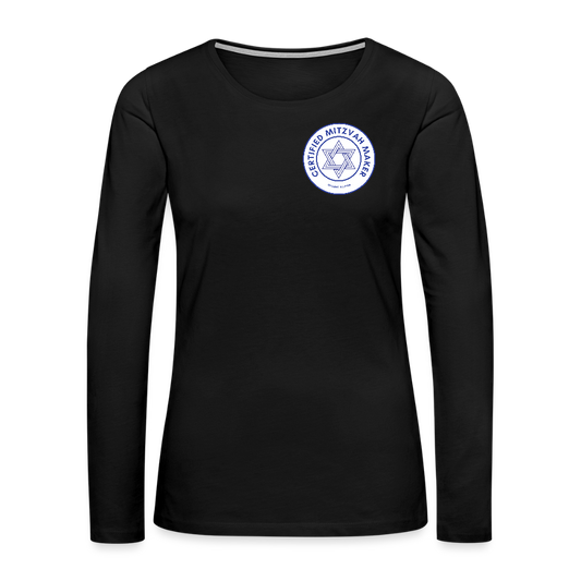 Certified Mitzvah Maker Badge Women's Premium Long Sleeve T-Shirt - black