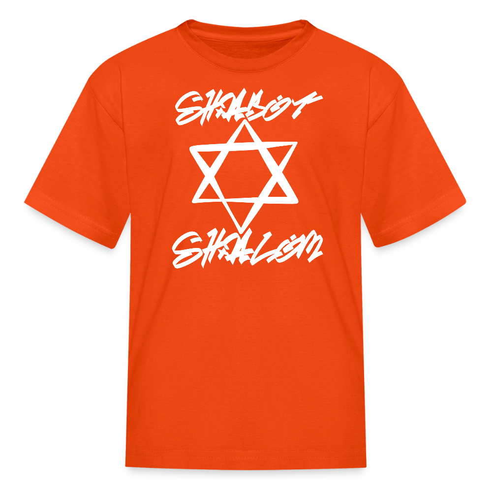 Shabbat Shalom Graffiti Light Star Kids' T-Shirt - orange