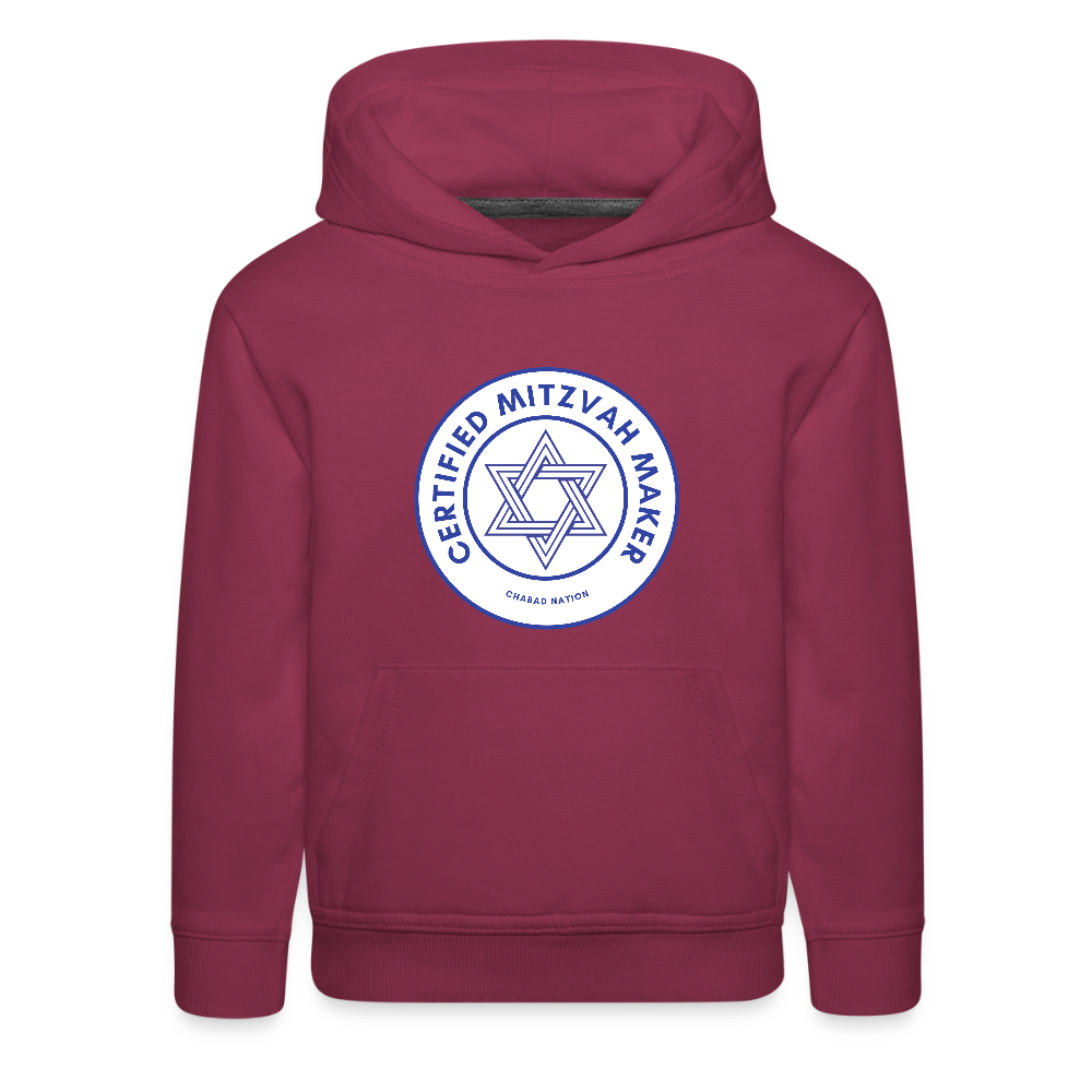 Certified Mitzvah Maker Kids‘ Premium Hoodie - burgundy