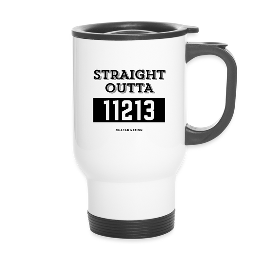 Straight Outta 11213 Travel Mug - white