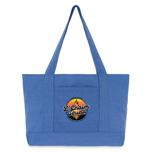L’Chaim Squad – Spreading Light Cotton Pigment Dyed Tote Bag - periwinkle blue