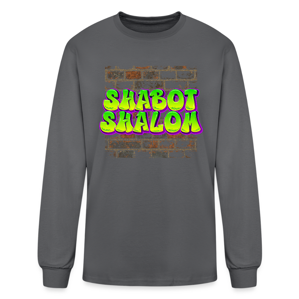 Shabot Shalom Brick 770 Graffiti Men's Long Sleeve T-Shirt - charcoal