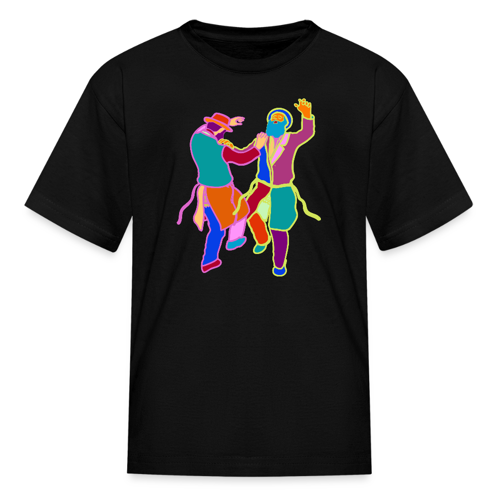 Colorful Dancing Rabbis Kids' T-Shirt - black