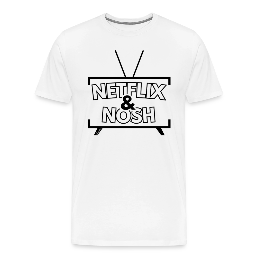 Netflix & Nosh Men's Premium T-Shirt - white
