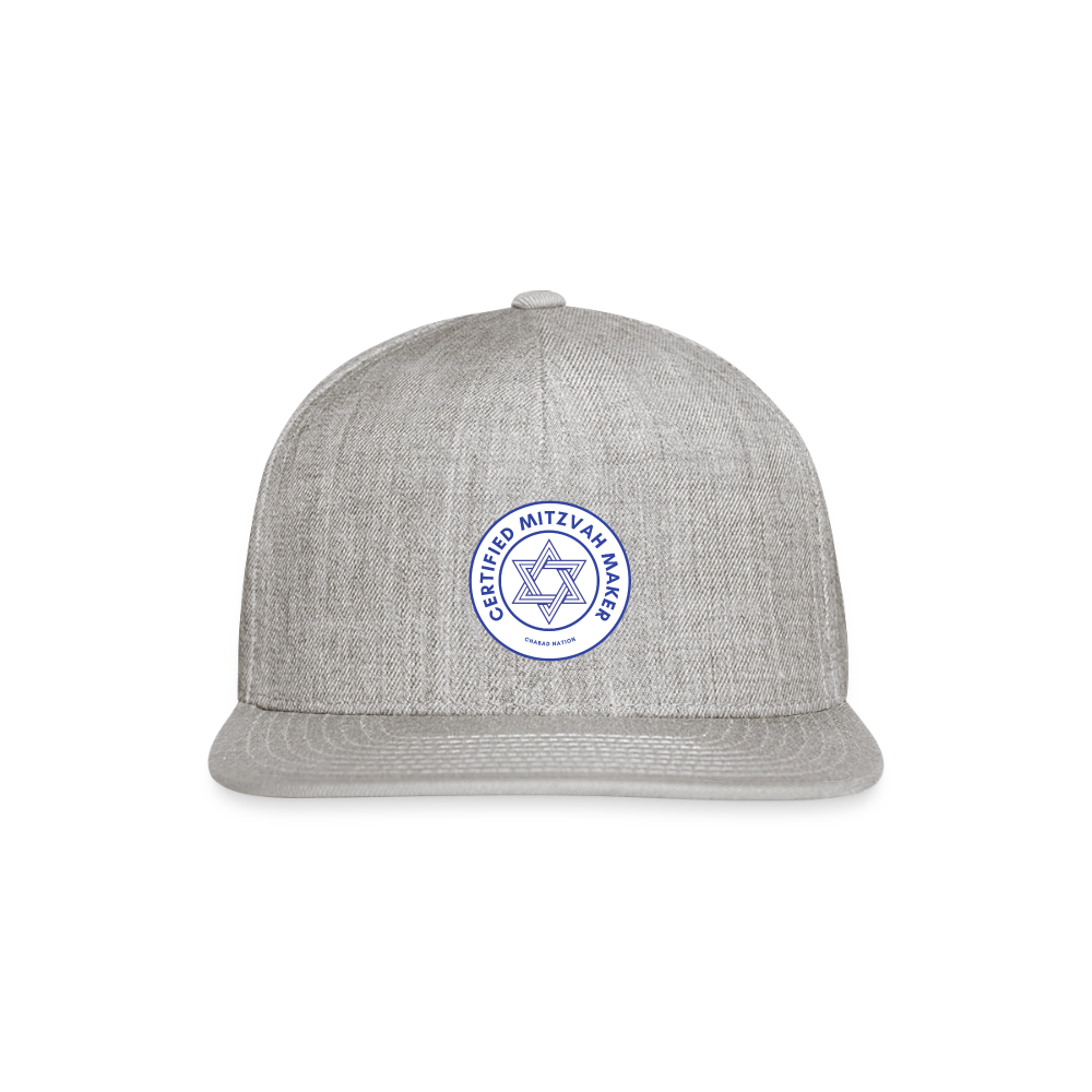 Certified Mitzvah Maker Snapback Baseball Cap - heather gray
