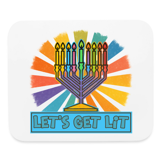 Radiant Retro “Let’s Get Lit” Menorah Mouse pad Horizontal - white
