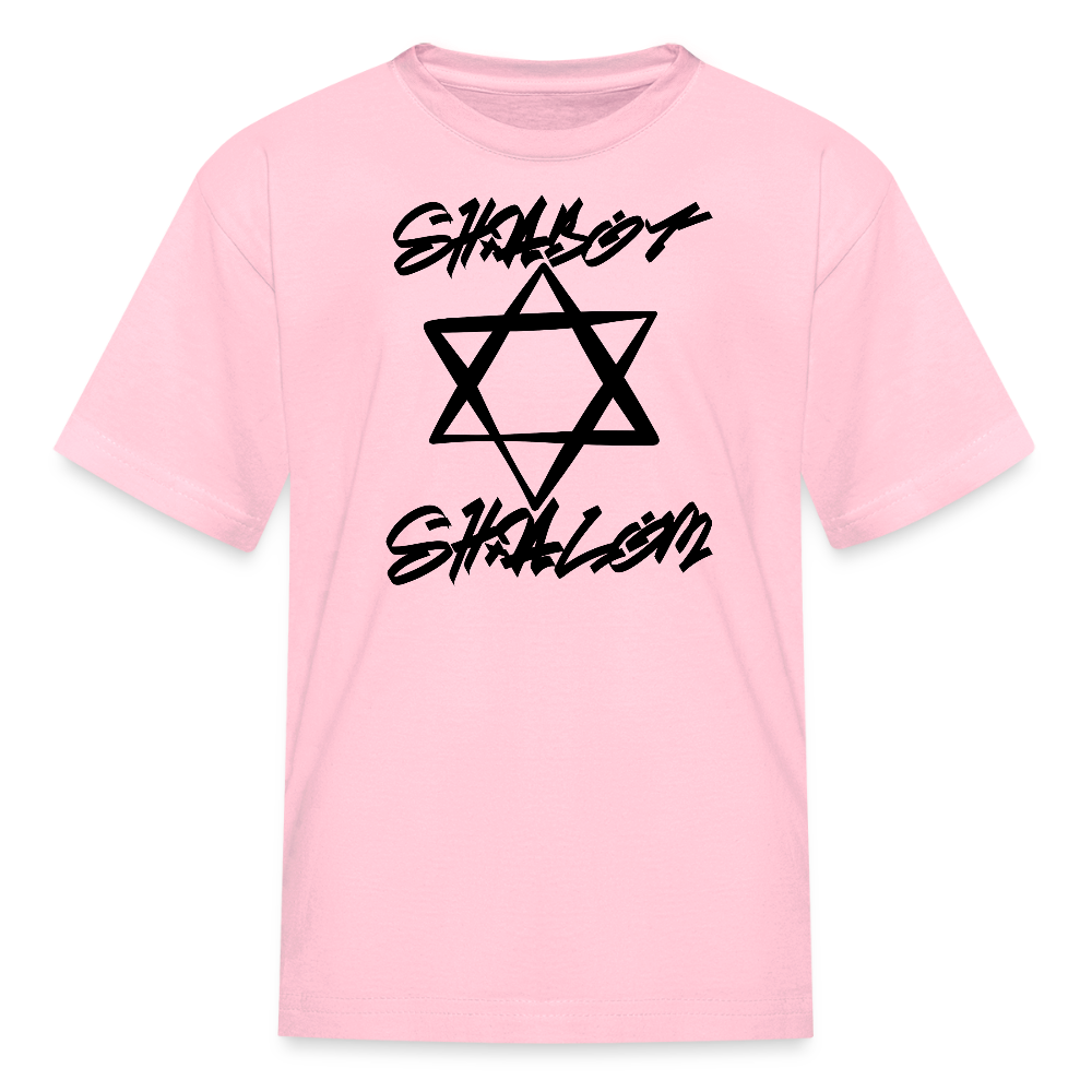 Shabbat Shalom Graffiti Star Kids' T-Shirt - pink