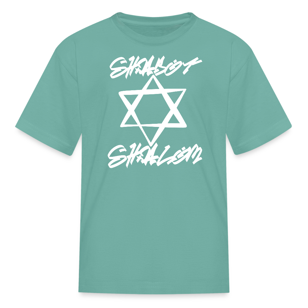 Shabbat Shalom Graffiti Light Star Kids' T-Shirt - aquatic