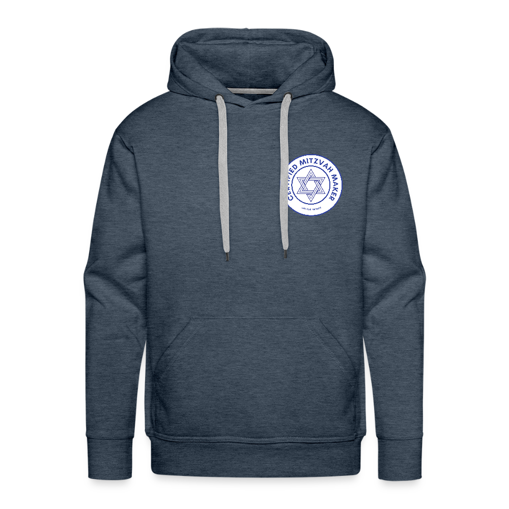 Certified Mitzvah Maker Badge Men’s Premium Hoodie - heather denim