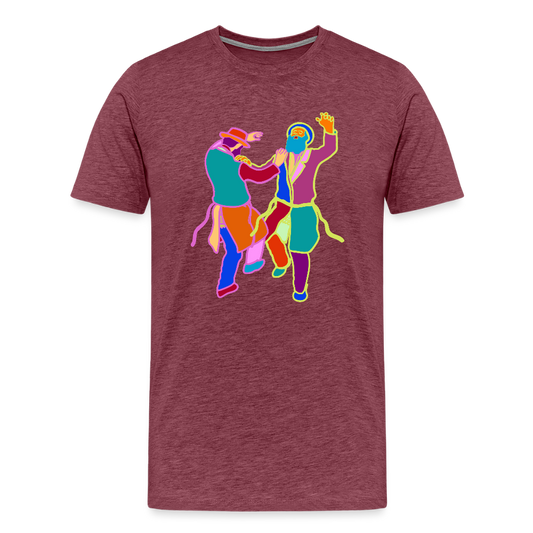 Colorful Dancing Rabbis Men's Premium T-Shirt - heather burgundy