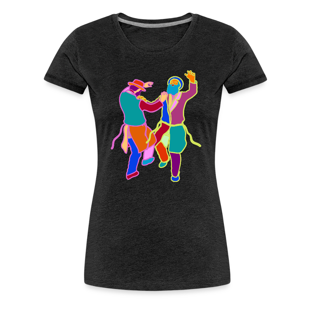 Colorful Dancing Rabbis Women’s Premium T-Shirt - charcoal grey