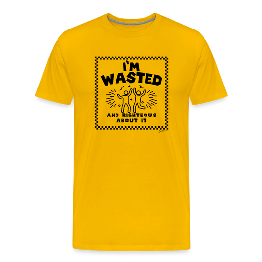 Wasted & Righteous Men's Premium T-Shirt - sun yellow