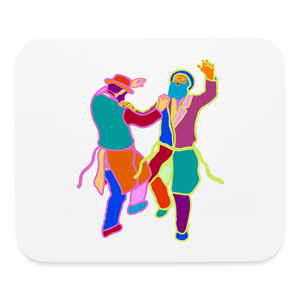 Colorful Dancing Rabbis Mouse pad Horizontal - white