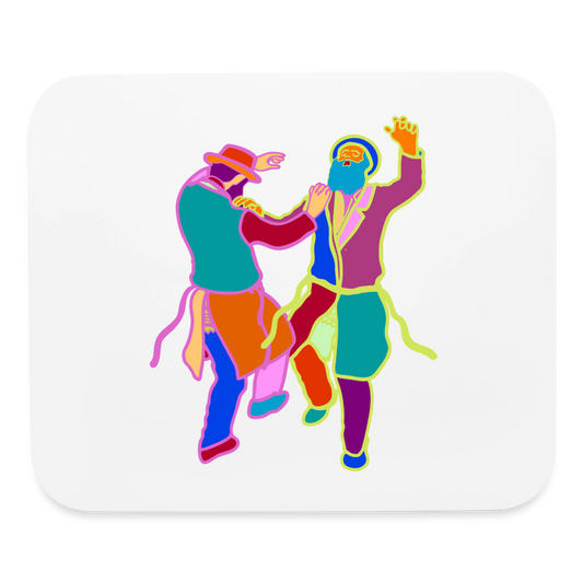Colorful Dancing Rabbis Mouse pad Horizontal - white