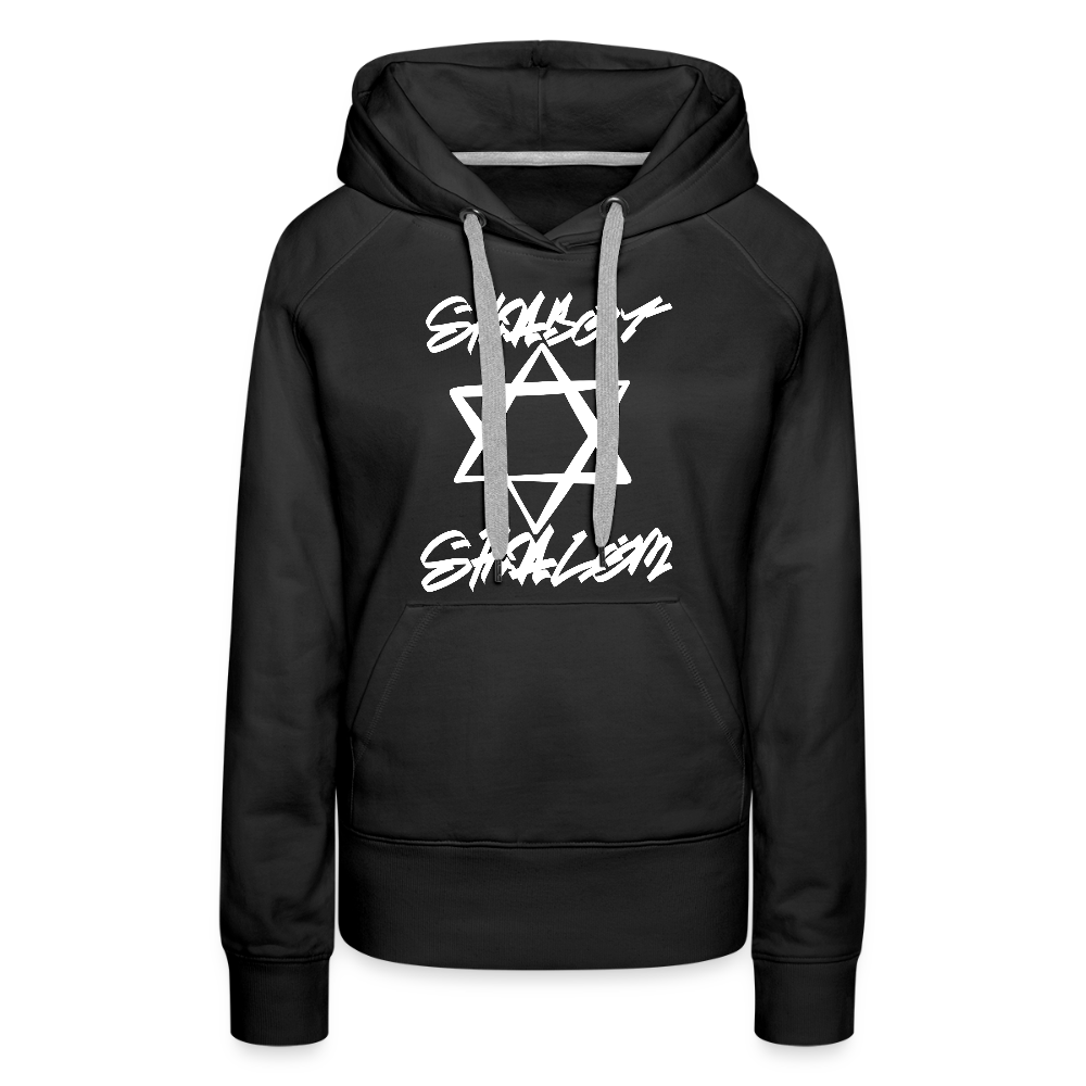 Shabbat Shalom Graffiti Light Star Women’s Premium Hoodie - black