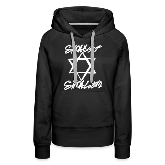 Shabbat Shalom Graffiti Light Star Women’s Premium Hoodie - black