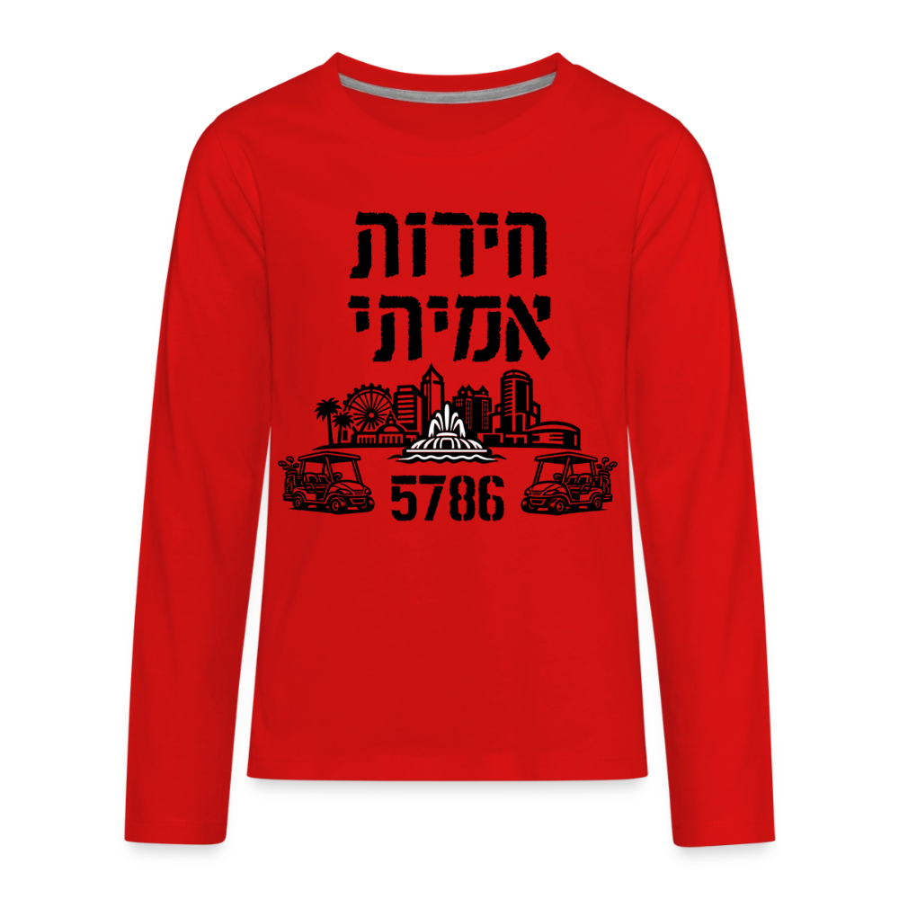 True Freedom 5786 Kids' Premium Long Sleeve T-Shirt - red