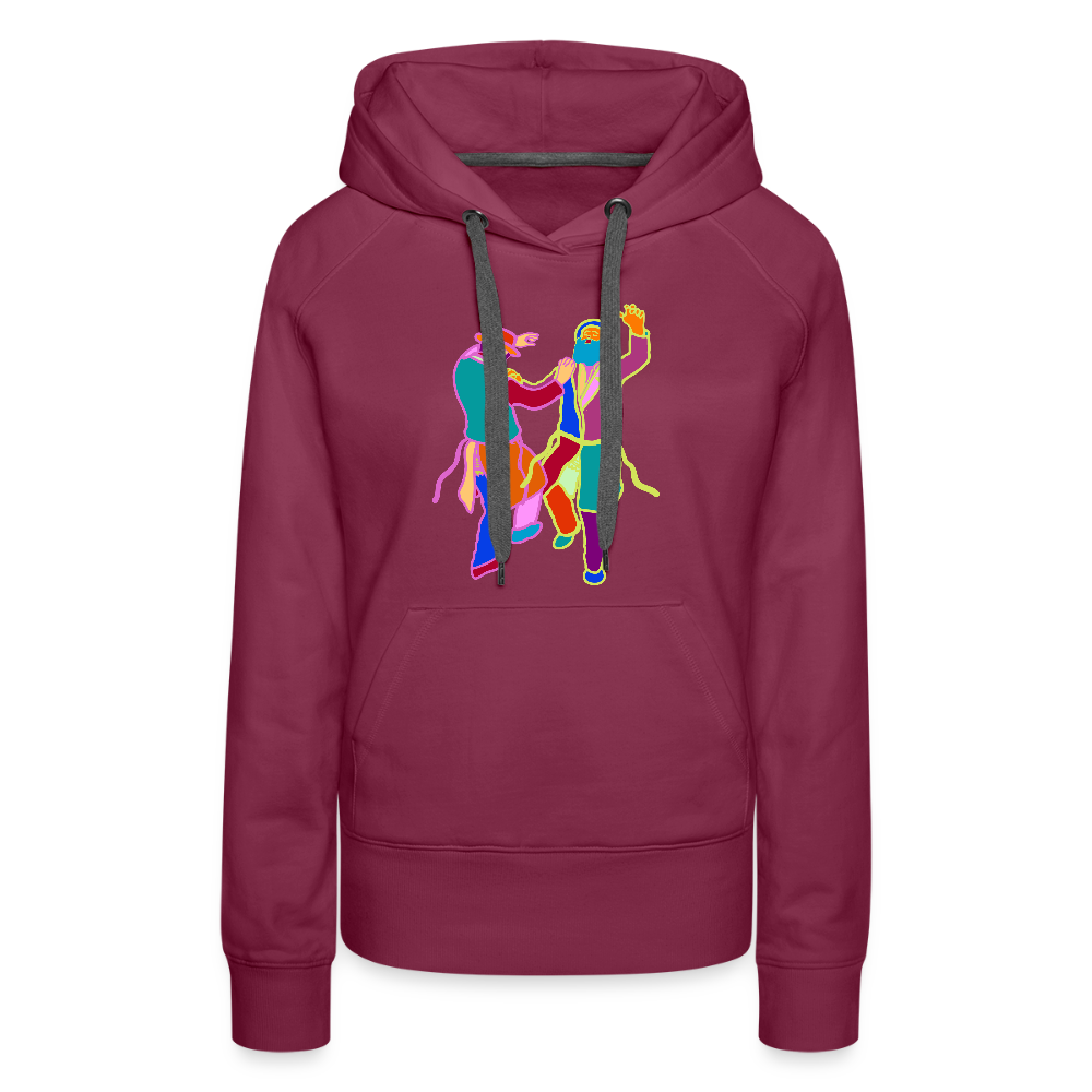 Colorful Dancing Rabbis Women’s Premium Hoodie - burgundy