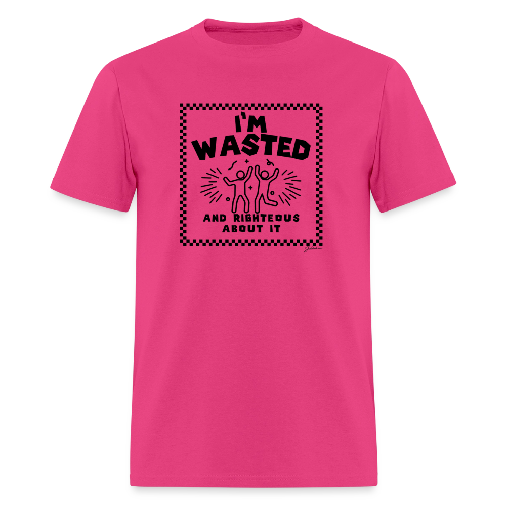 Wasted & Righteous Men's T-Shirt | GILDAN 5000 - fuchsia