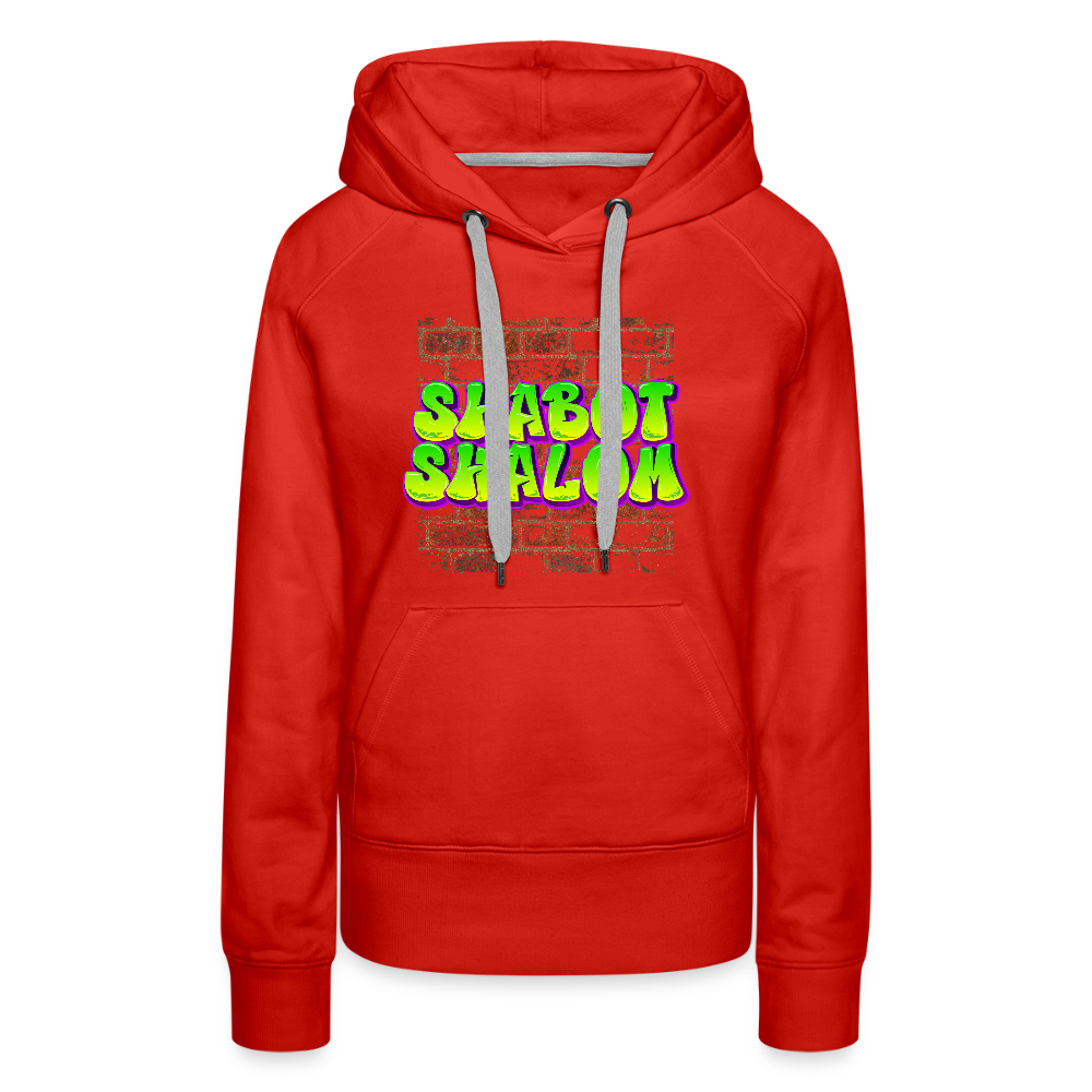 Shabot Shalom Brick 770 Graffiti Women’s Premium Hoodie - red