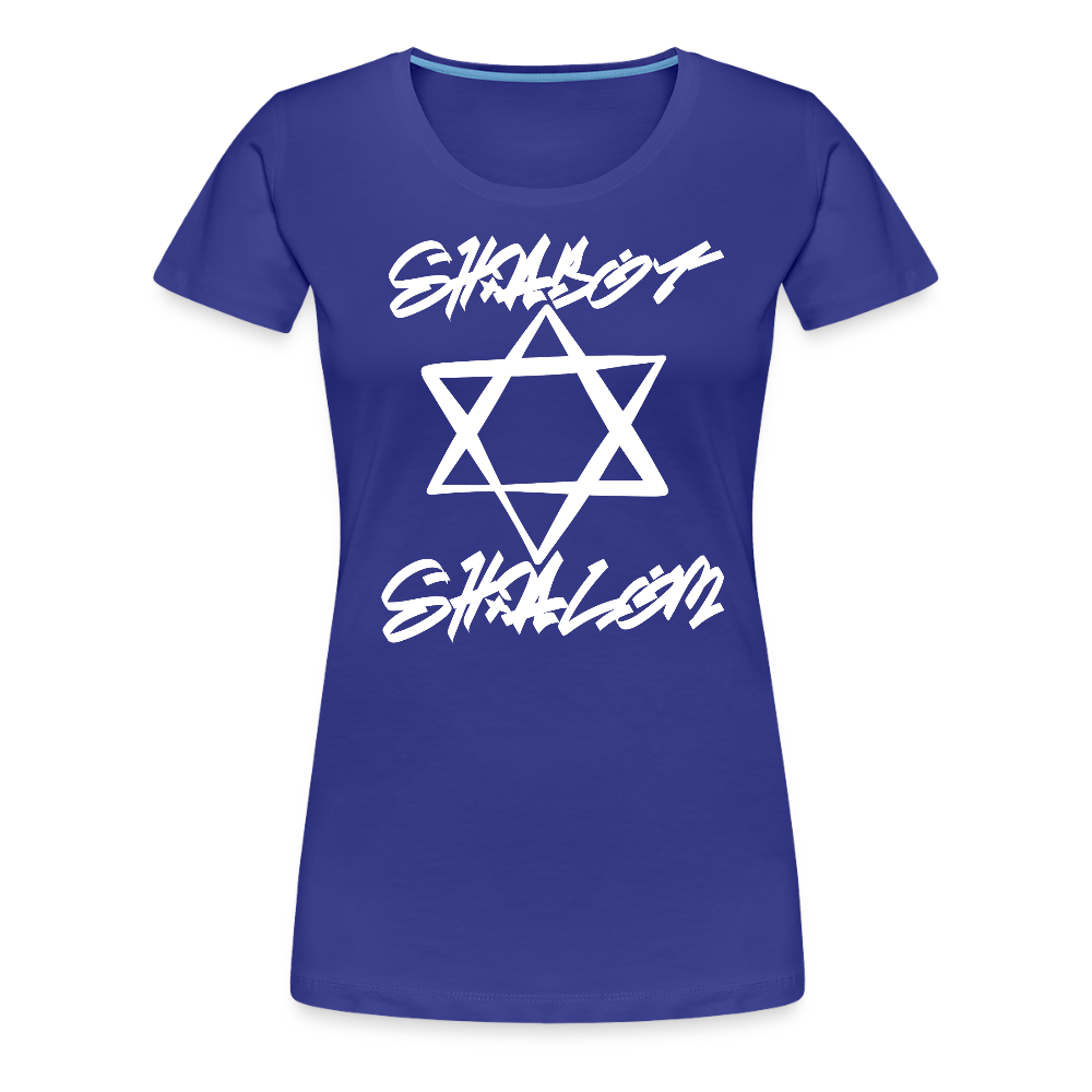 Shabbat Shalom Graffiti Light Star Women’s Premium T-Shirt - royal blue