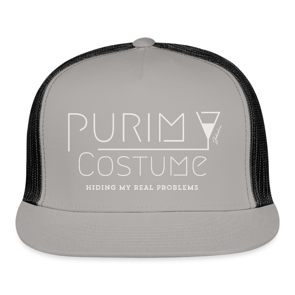 Purim Costume Trucker Hat - gray/black