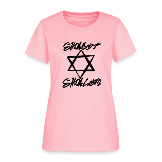Shabbat Shalom Graffiti Star Women's T-Shirt - pink