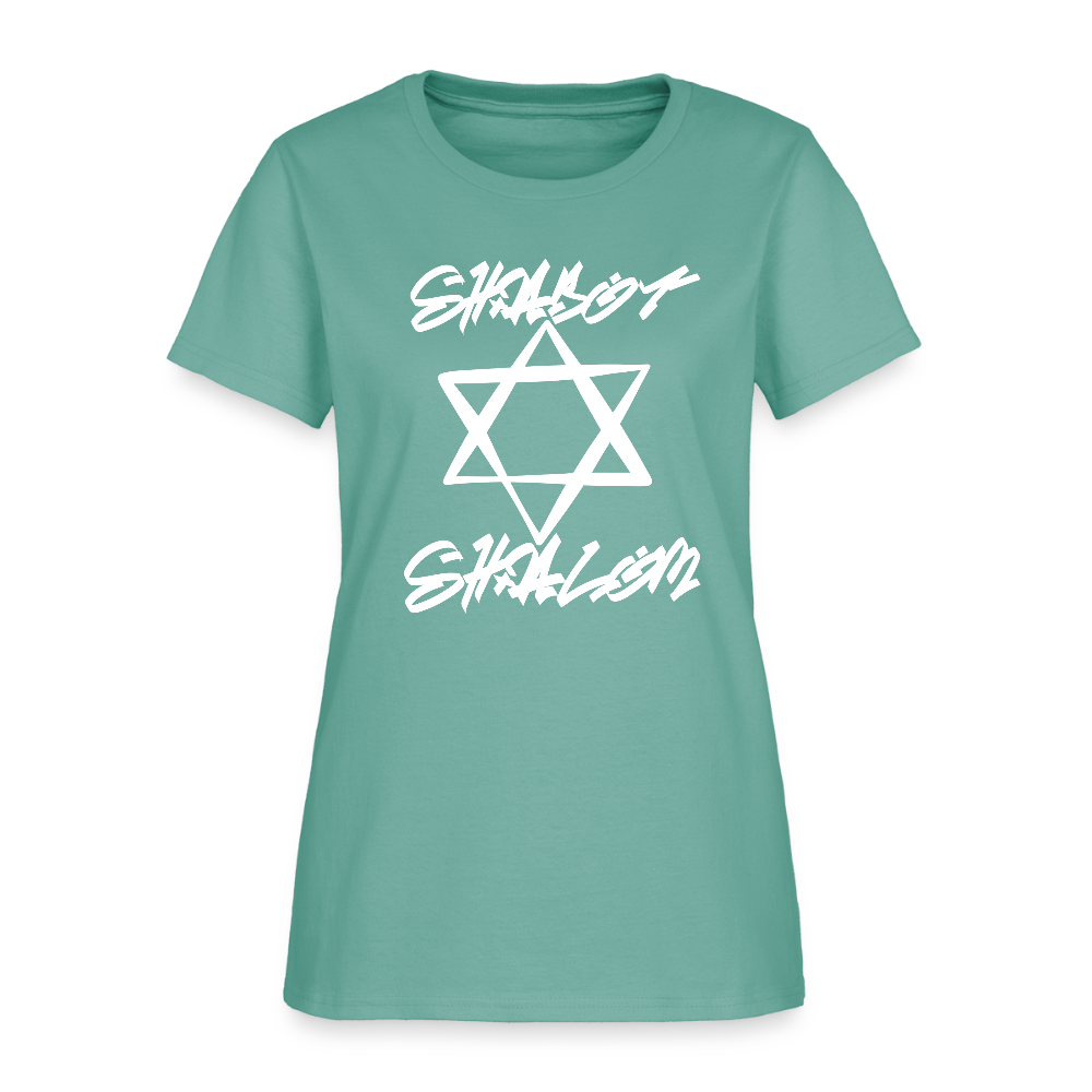 Shabbat Shalom Graffiti Light Star Women's T-Shirt - aquatic