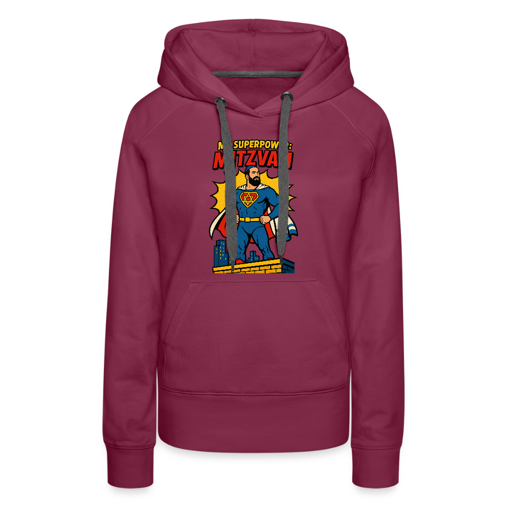 My Superpower: Mitzvah Women’s Premium Hoodie - burgundy