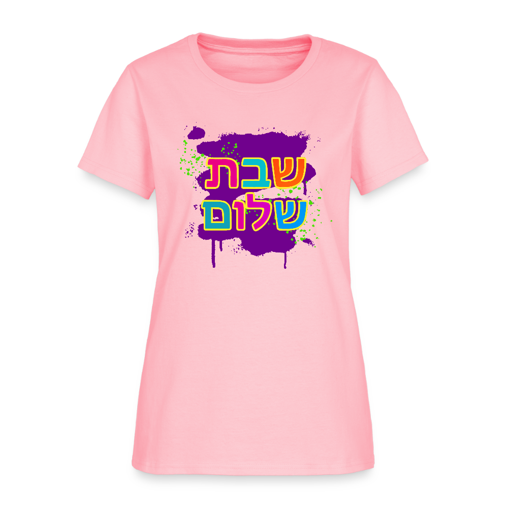 Shabbat Shalom Neon Pop Women's T-Shirt - pink