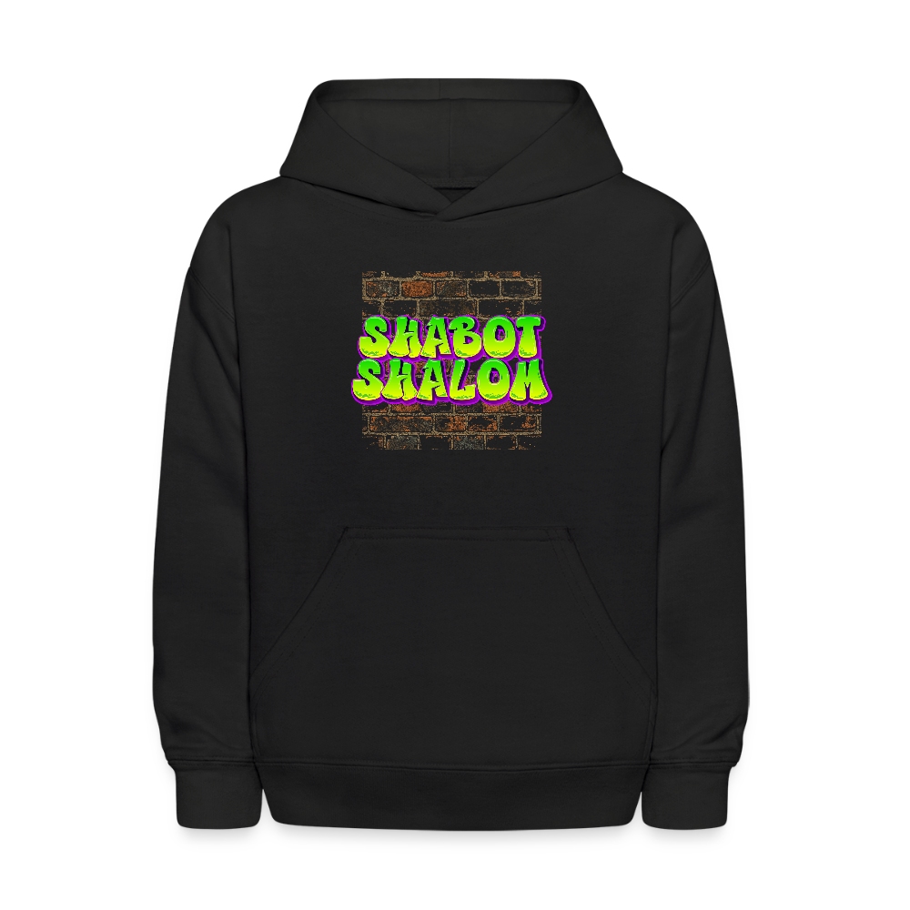Shabot Shalom Brick 770 Graffiti Kids' Hoodie - black