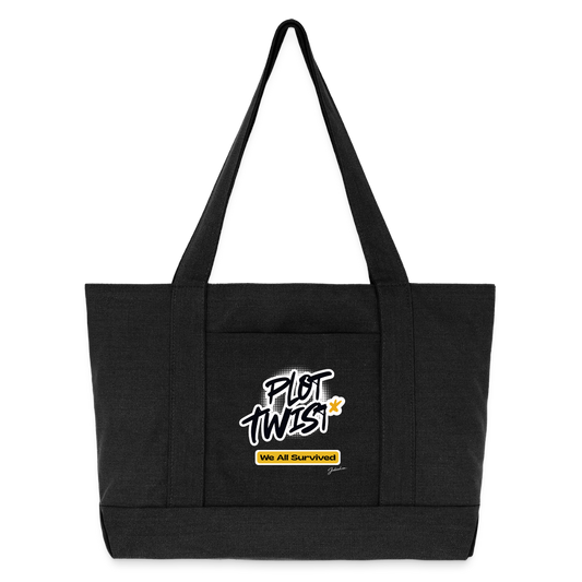 Plot Twist Cotton Pigment Dyed Tote Bag - washed black