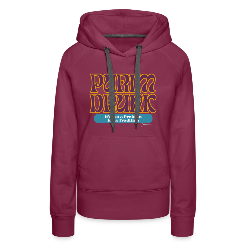 Purim Drunk Women’s Premium Hoodie - burgundy