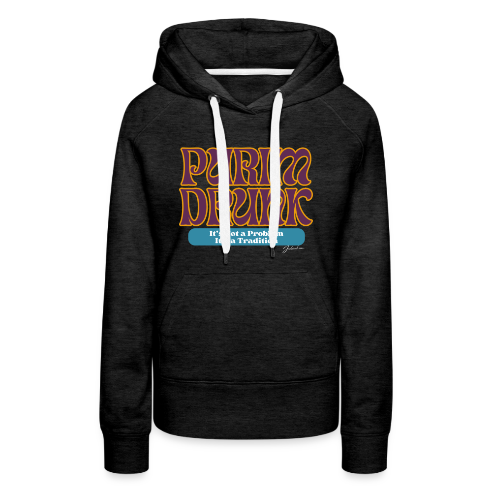 Purim Drunk Women’s Premium Hoodie - charcoal grey