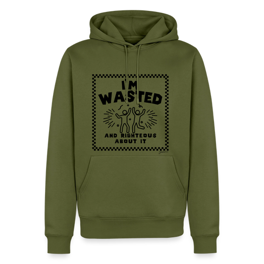 Wasted & Righteous Men’s Premium Hoodie - khaki green 
