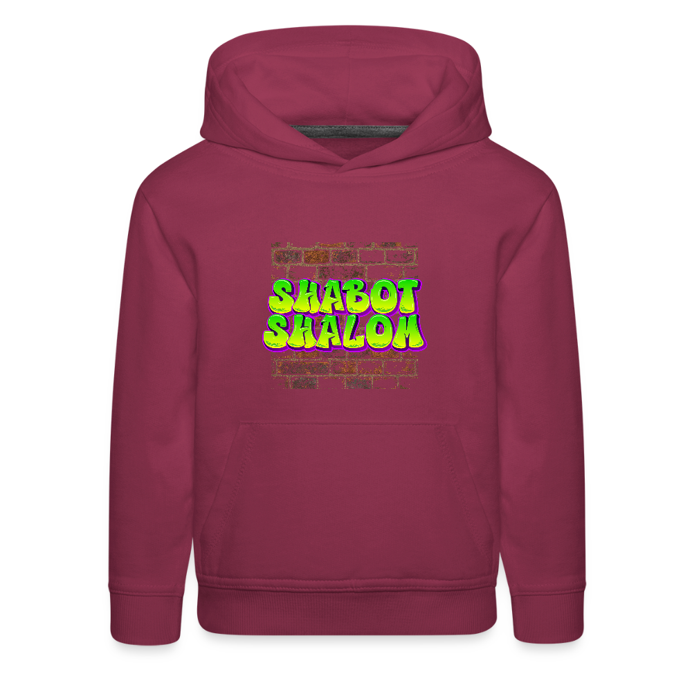 Shabot Shalom Brick 770 Graffiti Kids‘ Premium Hoodie - burgundy