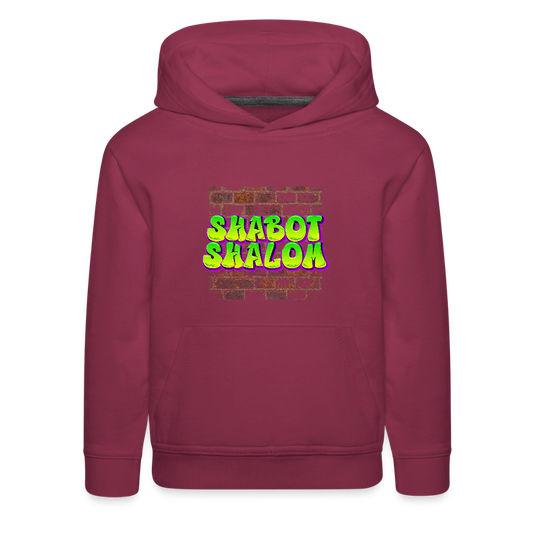 Shabot Shalom Brick 770 Graffiti Kids‘ Premium Hoodie - burgundy