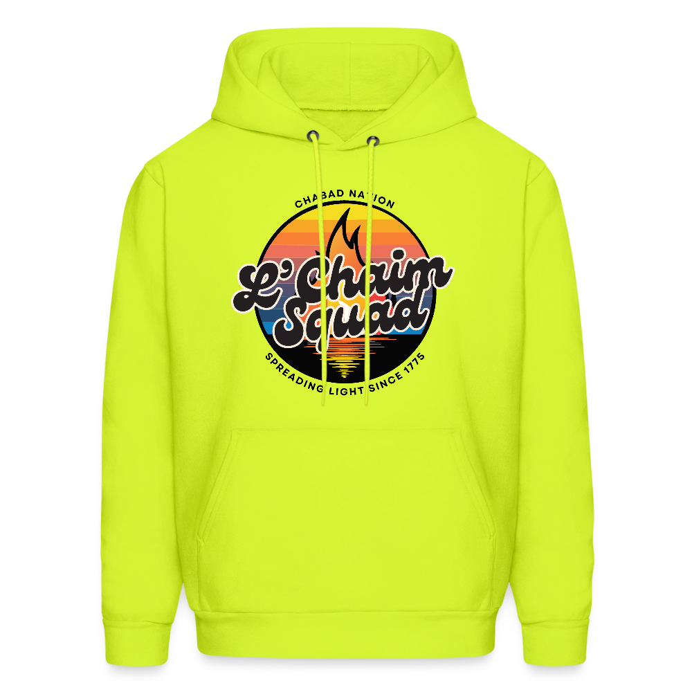 L’Chaim Squad – Spreading Light Men's Hoodie - safety green